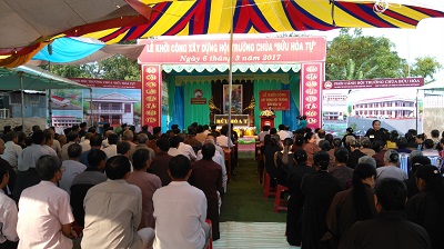 Ground breaking ceremony for construction of Hoa Hao Buddhist temple in An Giang