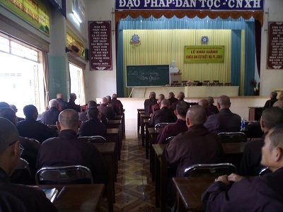 Dissemination of religious law to Buddhist monks in Tien Giang