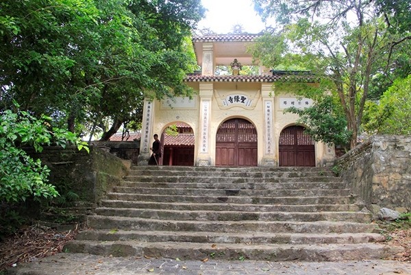 Buddhist temple with precious statues in Hue