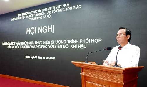 One-year participation in environmental protection program by religions in Hanoi 