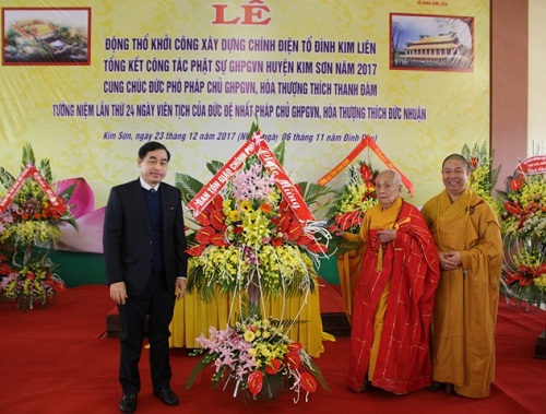 Ground breaking ceremony for construction of main worshipping hall of Kim Lien pagoda in Ninh Binh