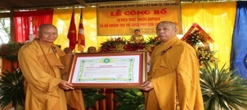 Phu Son pagoda in An Giang formally recognized as worshipping place of Buddist Sangha