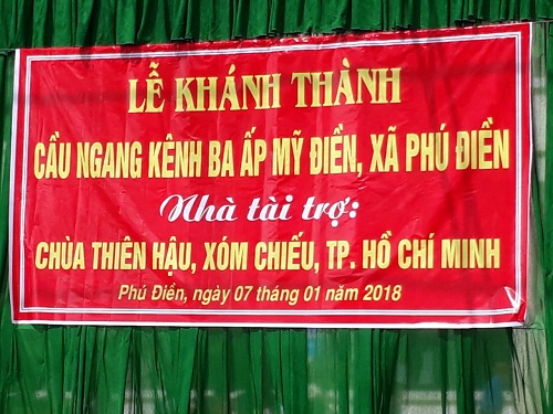 New bridge sponsored by Buddhist temple in HCMC inaugurated in Dong Thap