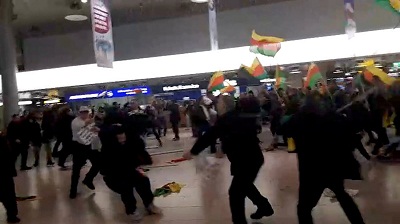 Kurds & Turks face off in violent brawl at Hannover Airport over Ankara’s op in Syria