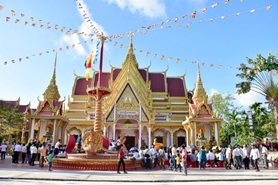 Khmer pagoda in Soc Trang inaugurates new sala