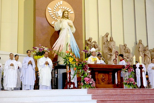 Bishop of My Tho Diocese presides feast of divine mercy