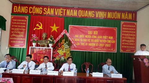 Catholic solidarity board in Cho Gao district holds general meeting of Catholics contributing to national construction and defense