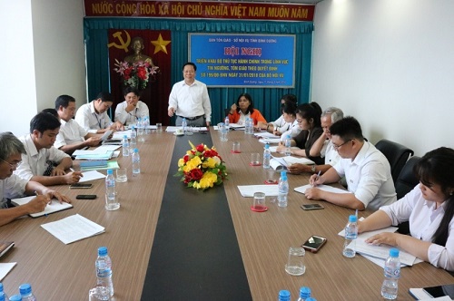 Religious committee in Binh Duong holds meeting on administrative procedures in belief, religion field