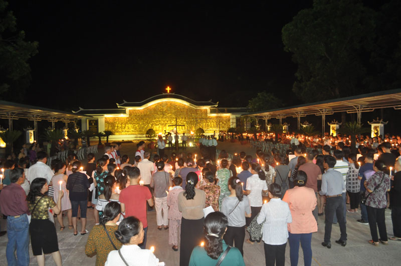 Pilgrimage to Our Lady of La Vang Centre by Catholics in Dong Nai