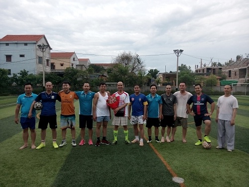 Friendly football match between religious committee and Buddhist organization in Quang Binh