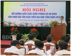 Conference on defense and security knowledge for key religious held in Binh Dinh