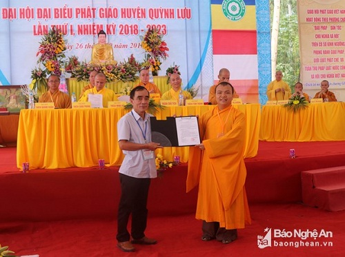 Vietnam Buddhist sangha chapter established in Nghe An’s Quynh Luu district