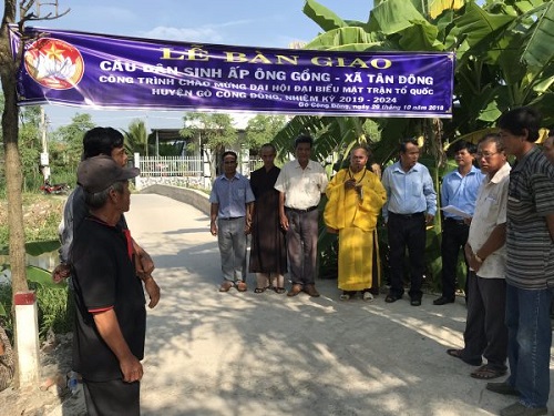 Three rural bridges completed with Buddhist support in Tien Giang