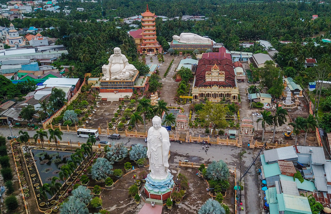 Pagoda with Asian – European architectural design in Tien Giang