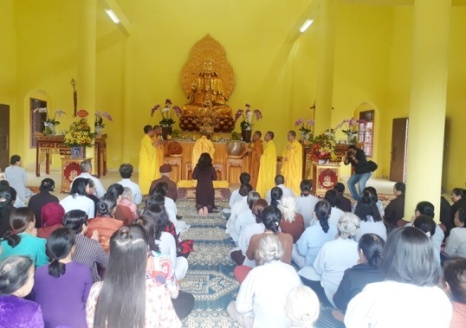 Consecration of Buddha statue in Buddhist pagoda in Quang Binh