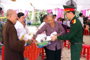 Armed forces of Long An accompany with local religious