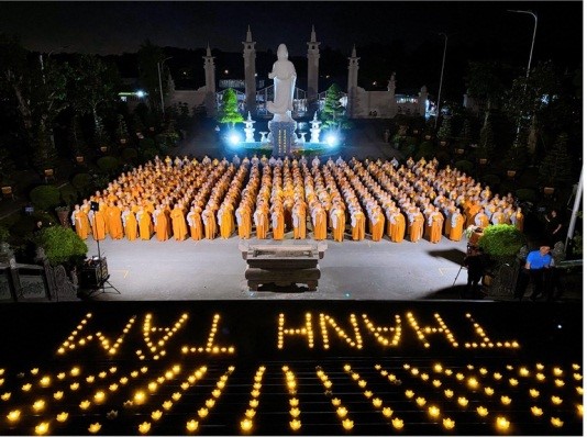 700 boarding nuns at Buddhist Institute in Ho Chi Minh City hold prayers for India