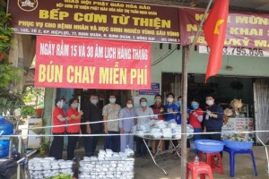 Hoa Hao Buddhist charity kitchen in Dong Nai proactively supports Covid-19 prevention work