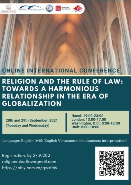  International conference “Religion and the Rule of Law: Towards a Harmonious Relationship in the Era of Globalization” to take place online