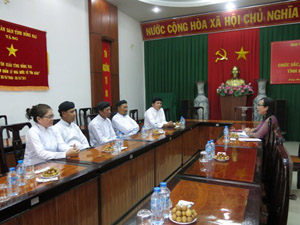 Dong Nai provincial Religious Committee meets with dignitaries of Ante-Creation Caodai Church 