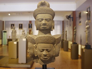 Exhibition on antique sculpture statues of Buddhism and Hinduism in Hue city