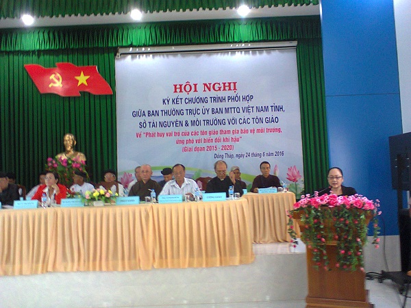 Dong Thap provincial authorities promote religious participation in environmental protection and climate change adaptation