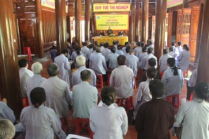 Ha Tinh provincial VBS Executive Committee reviews six-month Buddhist affairs 