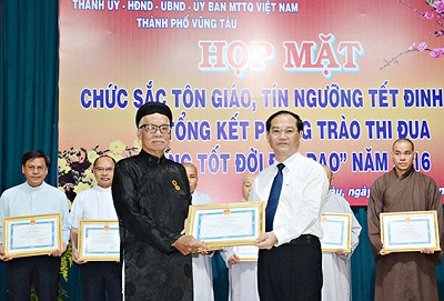 Traditional New Year meeting with religious dignitaries in Vung Tau