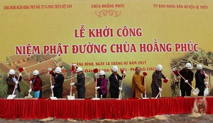 Hoang Phuc pagoda in Quang Binh starts construction of recitation hall