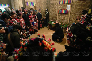 Ancestor worshipping ritual of the Lo Lo ethnic minority people