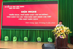 Dissemination of religious law to religious dignitaries in Kien Giang