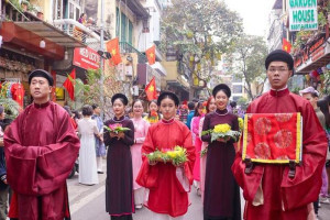 Reenactment of traditional rituals to welcome Lunar New Year (Tet) 2023