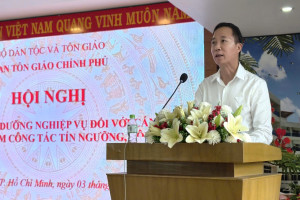 Government religious committee holds training on religious affairs for cadres in South region