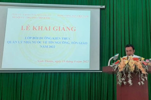 Training on state administration on belief, religion held in Ninh Thuan