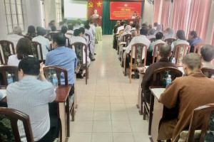 Dissemination of resolution on socio-economic development and defense & security for key religious dignitaries in Khanh Hoa