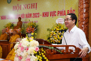 Deputy Minister Vũ Chiến Thắng attends VBS’s conference on administrative affairs
