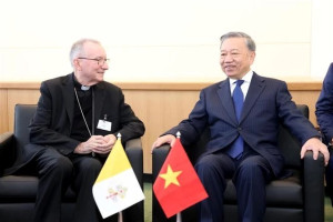 Top Vietnamese leader meets with Vatican Secretary of State in New York