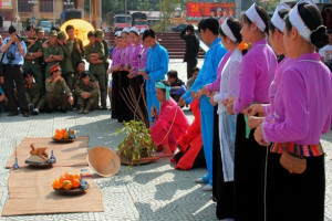 Si tree pulling ceremony of Muong people