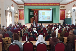 Defense-security knowledge provided for key religious in Lam Dong and Ha Tinh