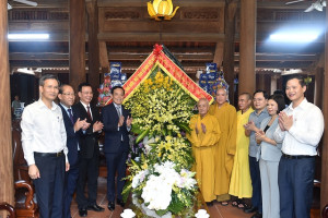 Deputy Prime Minister Trần Lưu Quang extends greetings to Buddhist dignitaries in Bac Ninh on Vesak Day